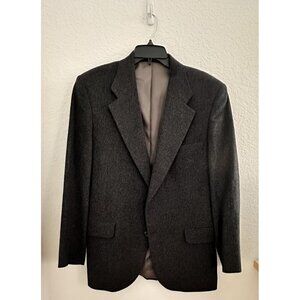 Embassy Square Blazer 40R Grey 2 Button Single Vent Lined 100% Camel Hair Preppy